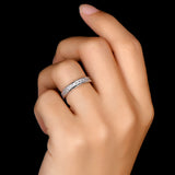 New Silver Full Eternity Princess Cut Simulated Diamond Engagement Wedding Ring