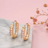 14 Karat Gold Filled New Fashion AAA Zircon Diamonds Flower Drop Earrings for Women