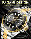 Popular Top Brand Automatic Luxury Sapphire Glass Mechanical Wristwatch Sports Stainless Steel Waterproof Men Watch