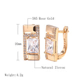 14K Gold Filled Vintage Princess Cut AAA Zircon Micro Inlay Earrings Fine Jewellery
