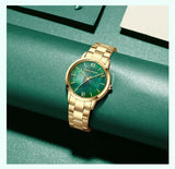 NEW Elegant Quartz Pearl Oyster Jade Stone White Shell Waterproof Ladies Full Stainless Steel Classic Wrist Watches