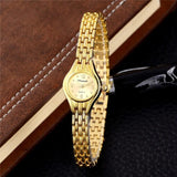 New Arrival Luxury Golden Small Round Dial Metal Quartz Women's Gold Bracelet Watch - Ideal Gift - The Jewellery Supermarket