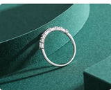 Dazzling Princess Cut AAAA Lab Created Diamond Silver Simplicity Stackable Rings