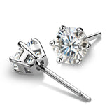 Sparkling D Colour 1/2/4/6 cttw Moissanite Diamonds Stud Earrings for Women and Men - Sterling Silver Fine Jewellery