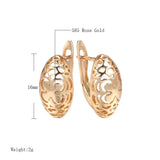 Excellent Glossy Retro Flower Ethnic Style Rolled 14K Rose Gold of Earrings - High Quality Daily Fine Jewellery