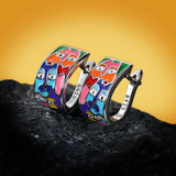 New Style Face Design Colourful Enamel Handmade Silver Earrings