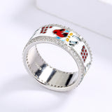 New Creative Bird Shape Fashion Handmade Enamel AAA Zircon Animal Ring