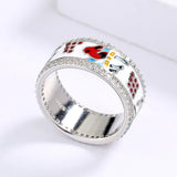 New Creative Bird Shape Fashion Handmade Enamel AAA Zircon Animal Ring