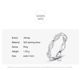 Authentic 925 Silver Staggered Line AAAA Lab Created Diamond Stackable Ring