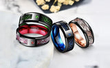 New Hot 8MM Wide Valentine's Day Men's Rings Size 5-15 Rose Gold Dragon Pattern Tungsten Steel Ring - The Jewellery Supermarket