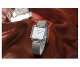 Top Luxury Brand Elegant Ladies Square Dial Wristwatches - Genuine Leather Strap Quartz Movement Design Women Gifts