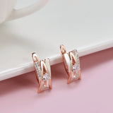 14K Gold Filled AAA Zircon Diamonds Rose White Gold Colour Design A&W Letter Earrings