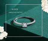 Luxury Pricess Cut 925 Sterling Silver AAAA Lab Created Diamond Ring Fine Jewellery