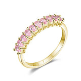 Romantic Pink AAAA Simulated Diamonds Ring - Sterling Silver Luxury Dazzling Rings - Wedding Jewellery - The Jewellery Supermarket