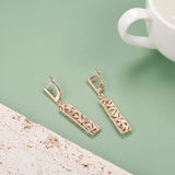 New 14K Gold Filled and White Gold Glossy Drop Irregular Hollow Long Fashion Earrings