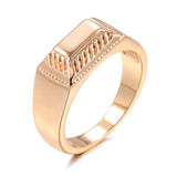 High Quality Lovely Glossy Simple Square Filled 14K Rose Gold Dangle Ring For Women - Daily Fine Jewellery