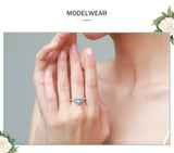 Fashion Silver Romantic Luxury Heart Dazzling AAAA Lab Created Diamond Rings