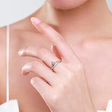 Love Letters Romantic Top Quality Silver Clear AAAA Lab Created Diamonds Ring