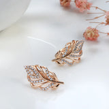 14K Gold Filled New AAA White Zircon Diamonds Golden Hollow Plump Personality Earrings
