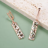 New 14K Gold Filled and White Gold Glossy Drop Irregular Hollow Long Fashion Earrings
