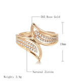 14K Gold Filled Personality Cross Design Double AAA Zircon Diamonds Luxury Rings