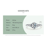 Luxury Six Claw Silver Round Cut Dazzling AAAA Lab Created Diamond Ring