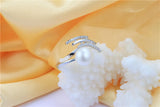 Amazing Multicolour Freshwater Cultured Pearls AAA Zircon Diamonds Silver Rings