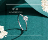 Dainty Twisted Band AAAA Lab Created Diamond Sterling Silver Solitaire Ring