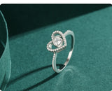 Top Quality Silver Sparkling AAAA Lab Created Diamond Elegant Heart Ring
