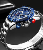 Superb Top Brand Luxury New Fashion Blue Sports Chronograph Waterproof Quartz Mens Watches - Ideal Gifts - The Jewellery Supermarket