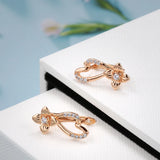 14K Gold Filled New Trendy Mini Love Elegant Bloom Center AAA Zircon Diamonds Earrings