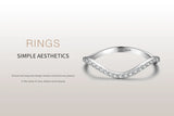 Fashion Wave Design Silver AAAA Lab Created Diamond Geometric Stackable Rings