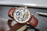 New Moon Phase Automatic Mechanical Watch - 3Bar Waterproof Dual Time Zone Display Skeleton Watches - The Jewellery Supermarket