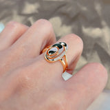 Unusual Minimalist Geometry Luxury 14K Rolled Rose Gold AAA Zircon Diamonds Ring - Fashion Fine Jewellery