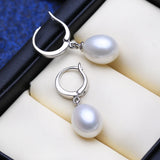 Fashion Natural Freshwater Pearl Silver Colour Drop Earrings For Women