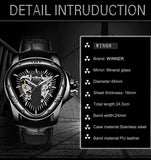 New Top Brand Luxury Full Black Unique Triangle Dial Design Luminous Hand Sport Mechanical Automatic Watches