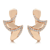14K Filled Gold Edge Inlay AAA Zircons Diamonds Unique Folding Clip Fashion Earrings
