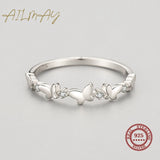 Elegant Butterfly Design AAAA Lab Created Diamonds 925 Sterling Silver Ring