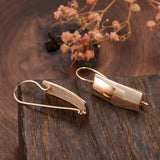 14 Gold Filled Classic Large Glossy Long Pendant Piercing Hoops Fashion Earrings
