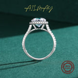 Exquisite Round Cut Dazzling AAAA Lab Created Diamond Solitaire Silver Ring