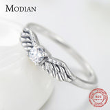 Dazzling Real Silver Flying Angel Wings Clear AAAA Simulated Diamonds Rings - Fashion Unique Design Jewellery - The Jewellery Supermarket