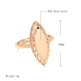 Latest Fashion Weaving Filled 14K Rose Gold Rhombus Glossy Rings - Ethnic Style Bride Wedding Jewellery