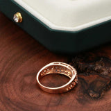 New Filled 14K Rose Gold Three Rows Micro-wax Inlay AAA+ Zircon Diamonds Hollow Trendy Rings - Fine Party Jewelry KIN