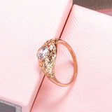 Marvelous Filled 14K Rose Gold Faith Ring Micro-wax Inlay AAA Zircon Diamond Ring - Fine Religious Jewellery