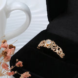 14 Karat Rolled Gold Ethnic Hollow Flower AAA Zircon Diamonds Baby Little Feet Ring