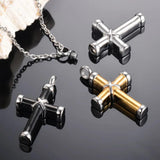 New Stainless Steel Cross Necklace Jewellery For Ashes - Keepsake Memorial Cremation Pendant