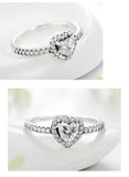 Exquisite Silver Vintage Hearts Clear AAAA Simulated Diamonds Ring - Luxury Wedding Statement Jewellery  - The Jewellery Supermarket