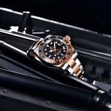 New Top DesignLuxury Men Mechanical Wristwatches Stainless Steel GMT Watch Sapphire Glass Wristwatches for Men