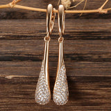 Shining Drop Type 14K Rolled Rose Gold AAA Zircon Diamonds Tassel Dangle Earrings For Women - Fashion Jewellery