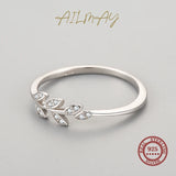 Elegant Leaves Design 925 Sterling Silver AAAA Lab Created Diamonds Rings